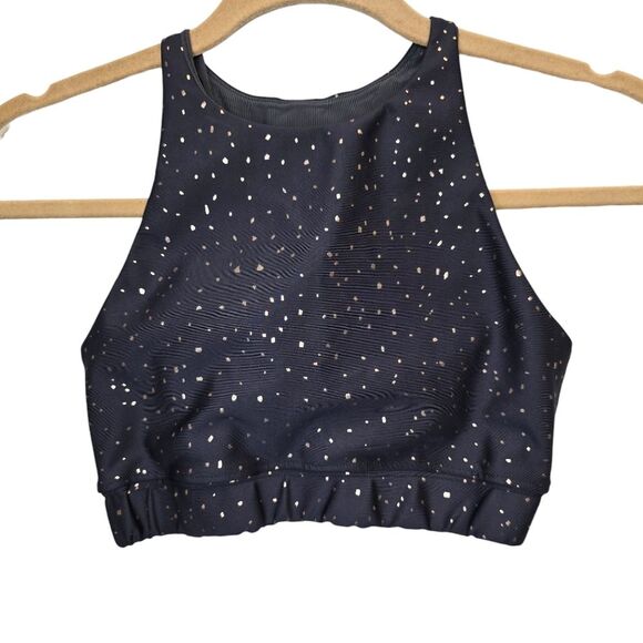 Peloton Other - Peloton Women's S Show Up Sparkle High Neck Grey Gold Sports Bra
